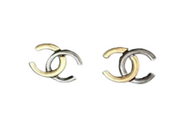 CHANEL Metal Stud Earrings Women's Gold