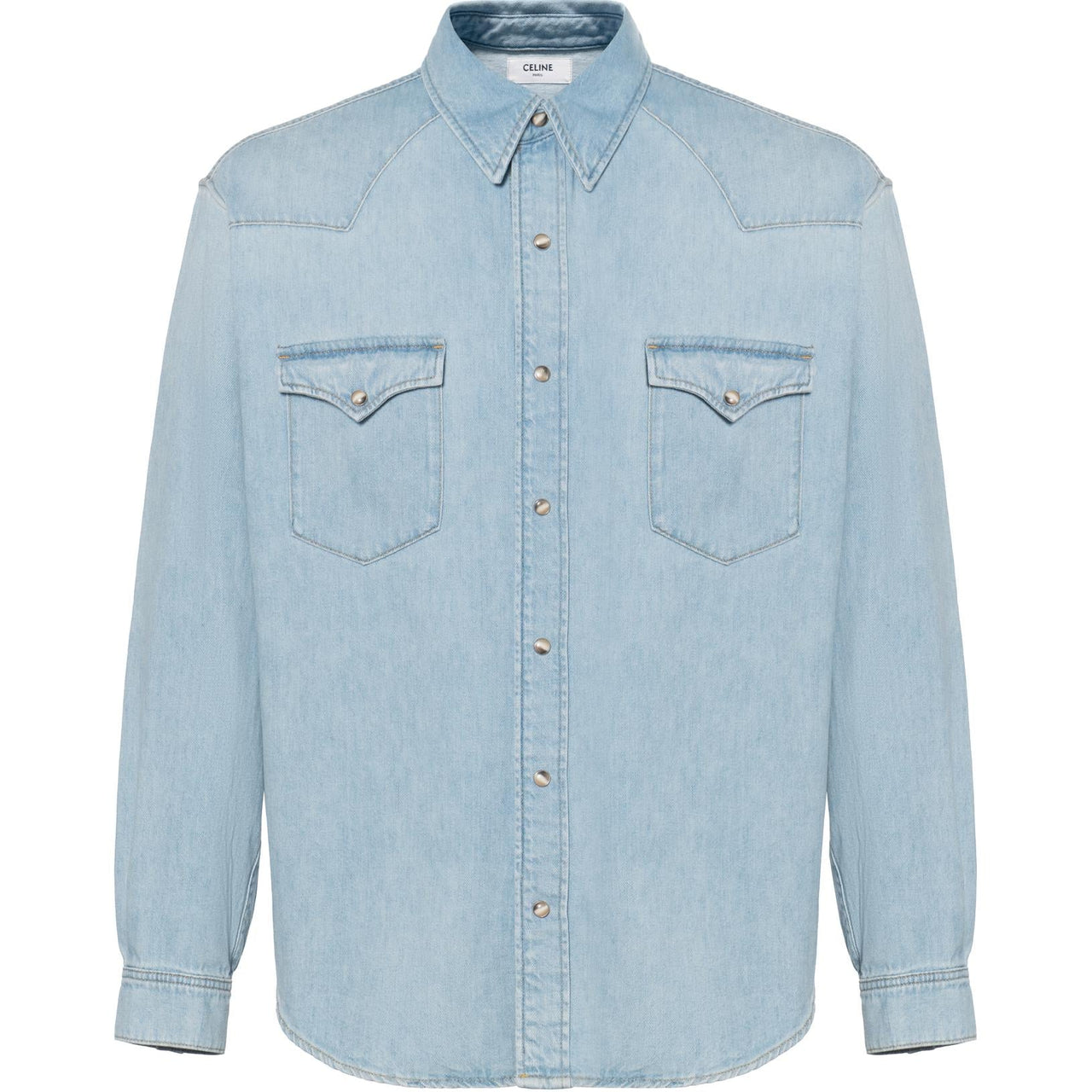 CELINE Buttoned Denim Long Sleeved Shirt
