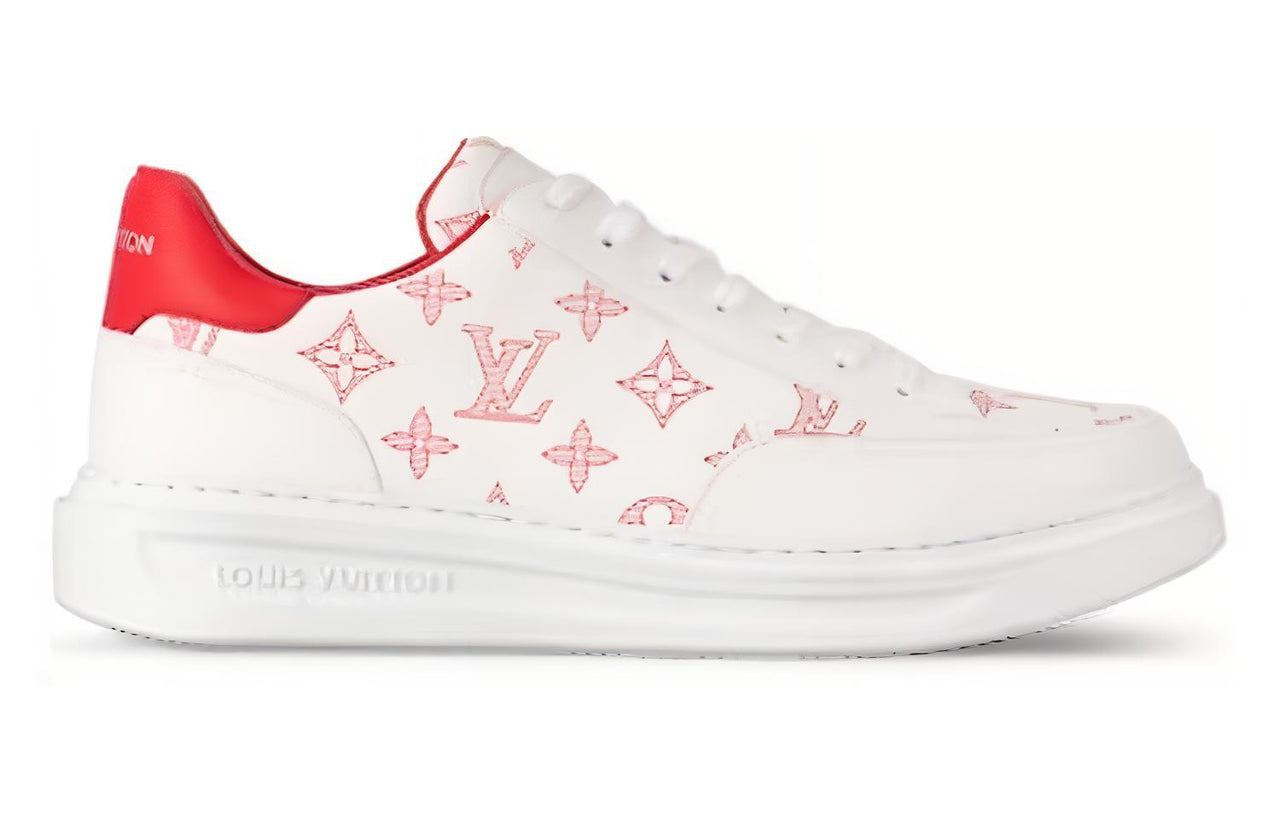 LOUIS VUITTON Beverly Hills Sneakers 'White Red Monogram'