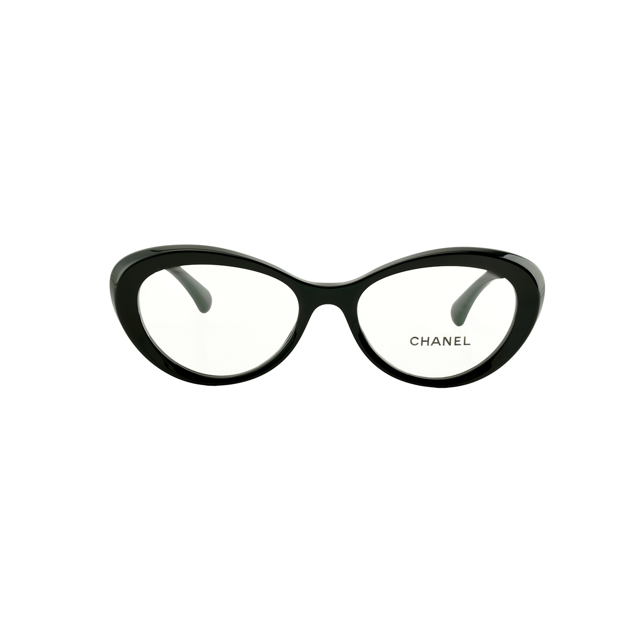 CHANEL Acetate Cat Eye Eyeglass Frames Women's Black