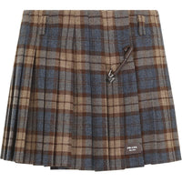 PRADA Checked Wool Mini Skirt
