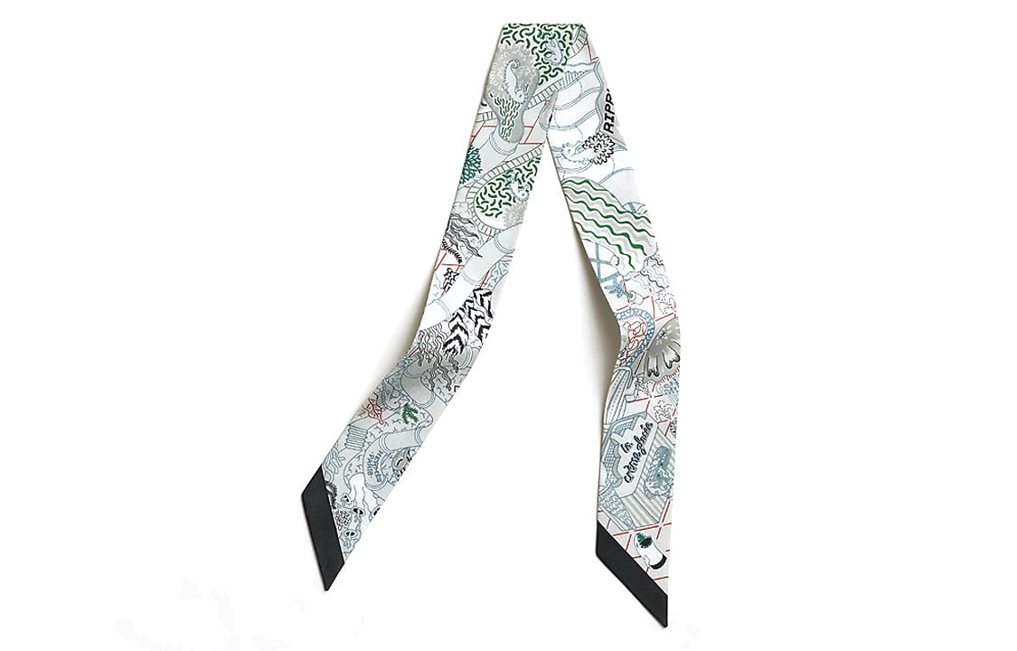 HERMES Silk Scarves Women's Turquoise