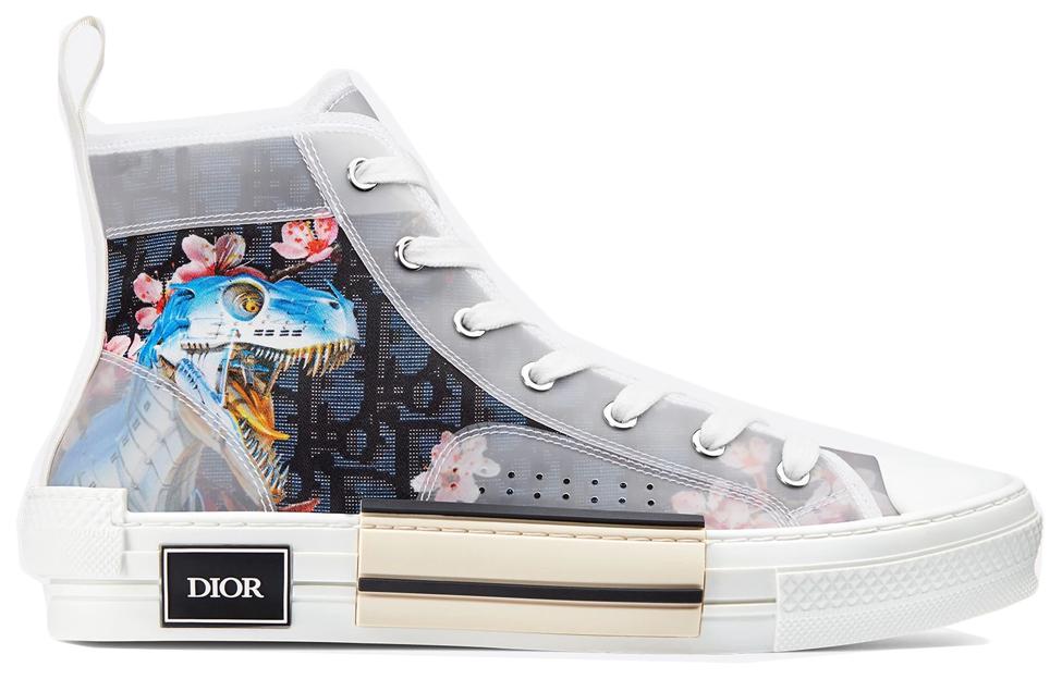 DIOR B23 High Canvas Sorayama Dinosaur Navy