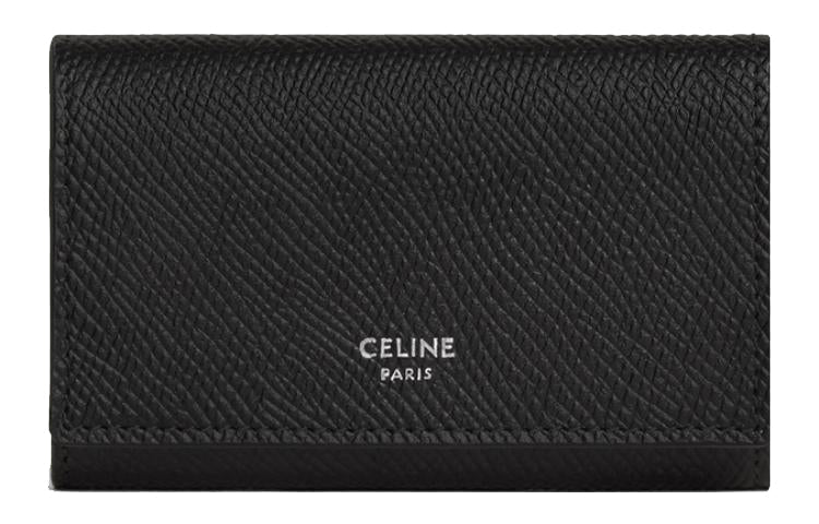 CELINE Grained Calfskin Key Pouch Men's Black