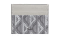 DIOR Smooth Cow Leather, Cotton, Gray Canvas Card Holder Card Holder Men's Gray