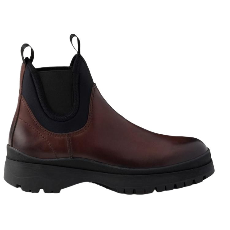PRADA Short Chelsea Boots Men's Brown