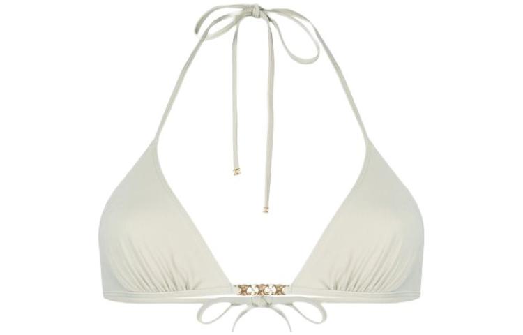 CELINE Gourmet Chain In Matte Jersery Triangle Top Vert Amande