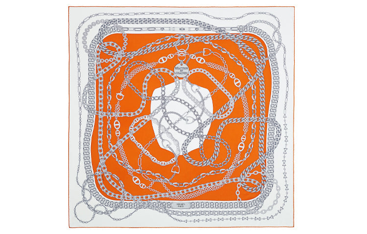 HERMES Silk Scarves Women's Orange