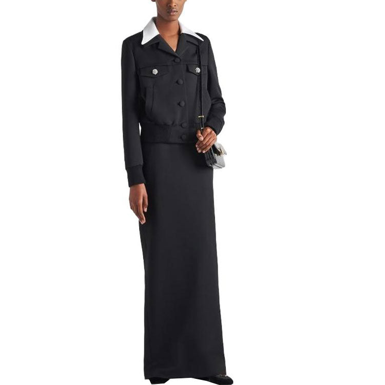 PRADA Embellished Button-Up Bomber Jacket