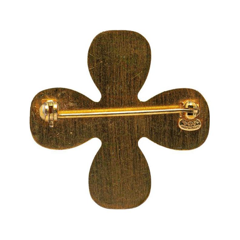 CHANEL 2001 Cc Clover Brooch