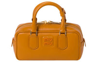 MIU MIU Arcadie Series Leather Bowling Bag Shoulder Bag Crossbody Bag Handbag Women's Pomegranate Yellow