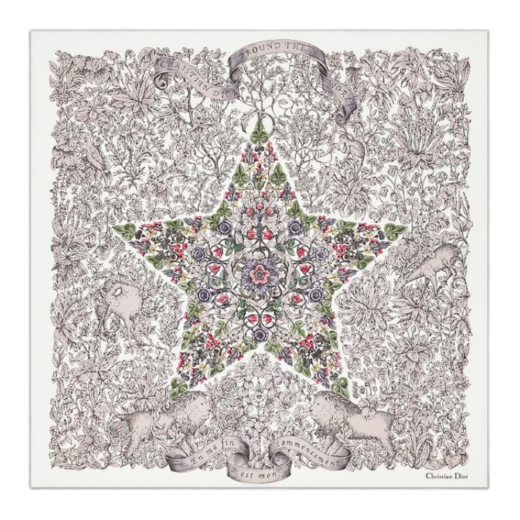 DIOR Silk Silk Scarves Unisex Beige