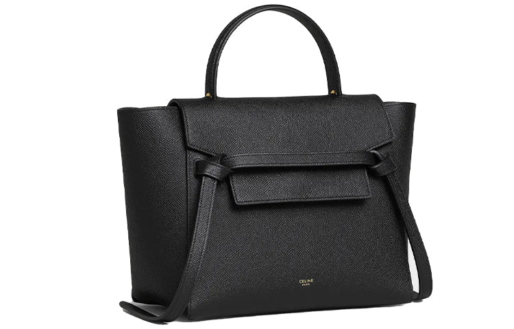 CELINE Belt Grained Calfskin Catfish Bag, Handbag, Shoulder Bag, Crossbody Bag, Handbag Micro Women's Black