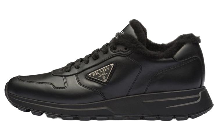PRADA Logo Leather Sneakers