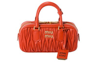 MIU MIU Arcadie Series Nappa Leather Shoulder Bag, Crossbody Bag, Handbag Women's Orange