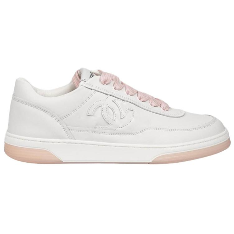 CHANEL Low-Top Skateboard Shoes Women's White Pink