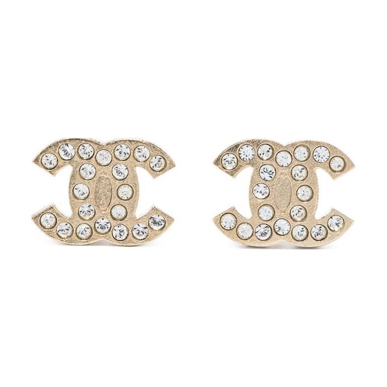 CHANEL 2000s CC-logo Stud Earrings
