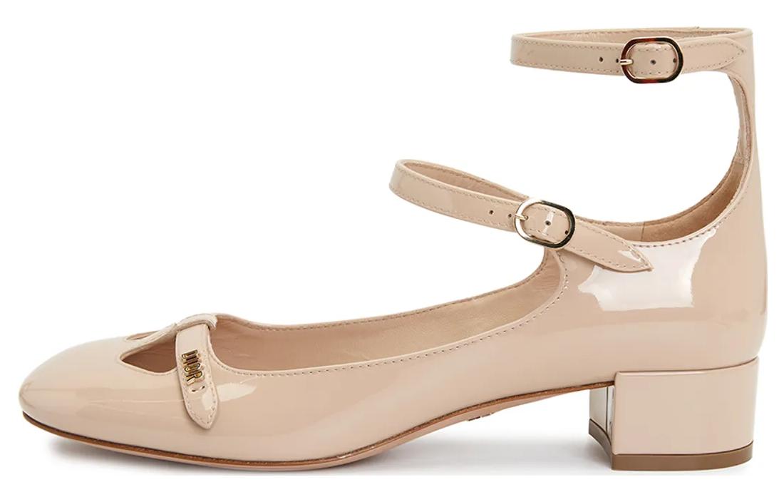 DIOR Aime Chunky Heel High Heels Women's Nude