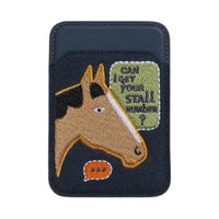HERMES Magsafe Swift Leather Felt Card Holder Regular Women's Dark Blue