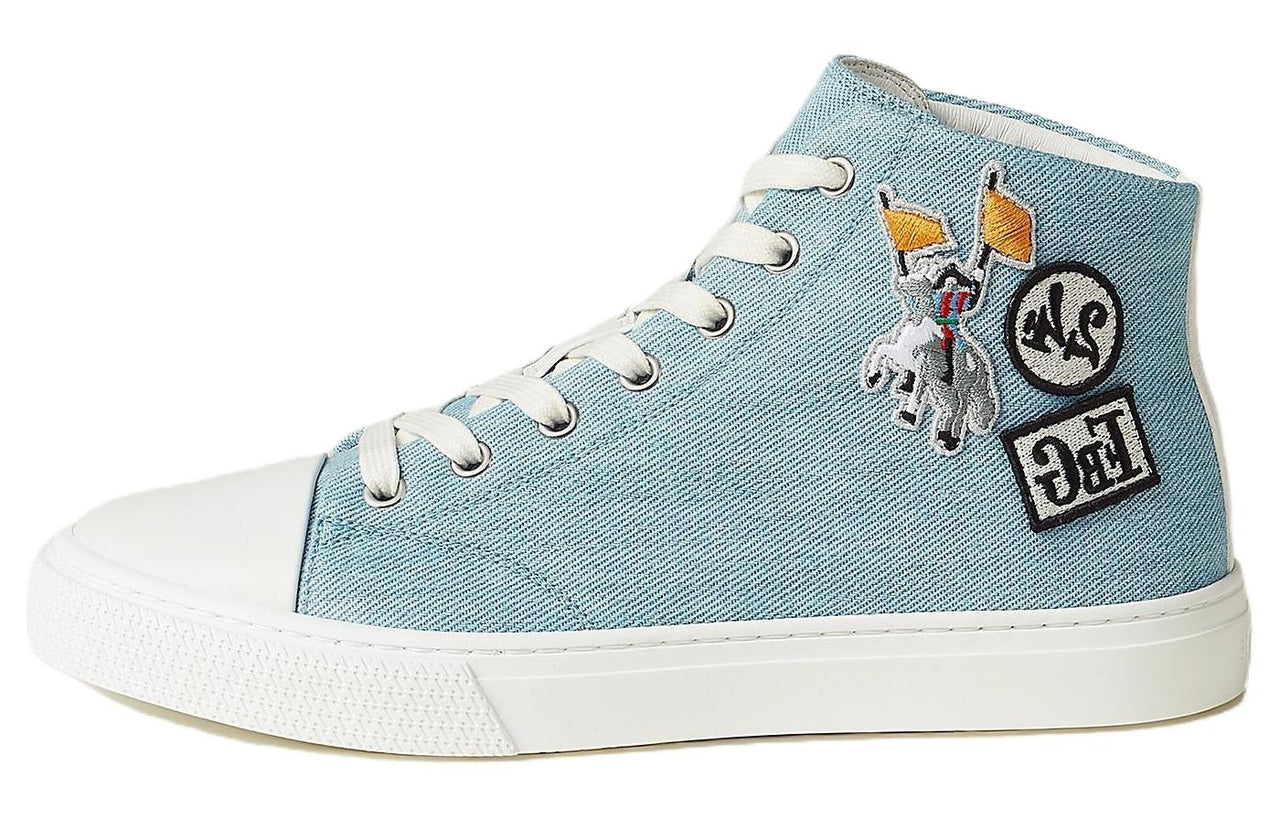 HERMES Illico High-Top Skateboard Shoes Women's Light Blue