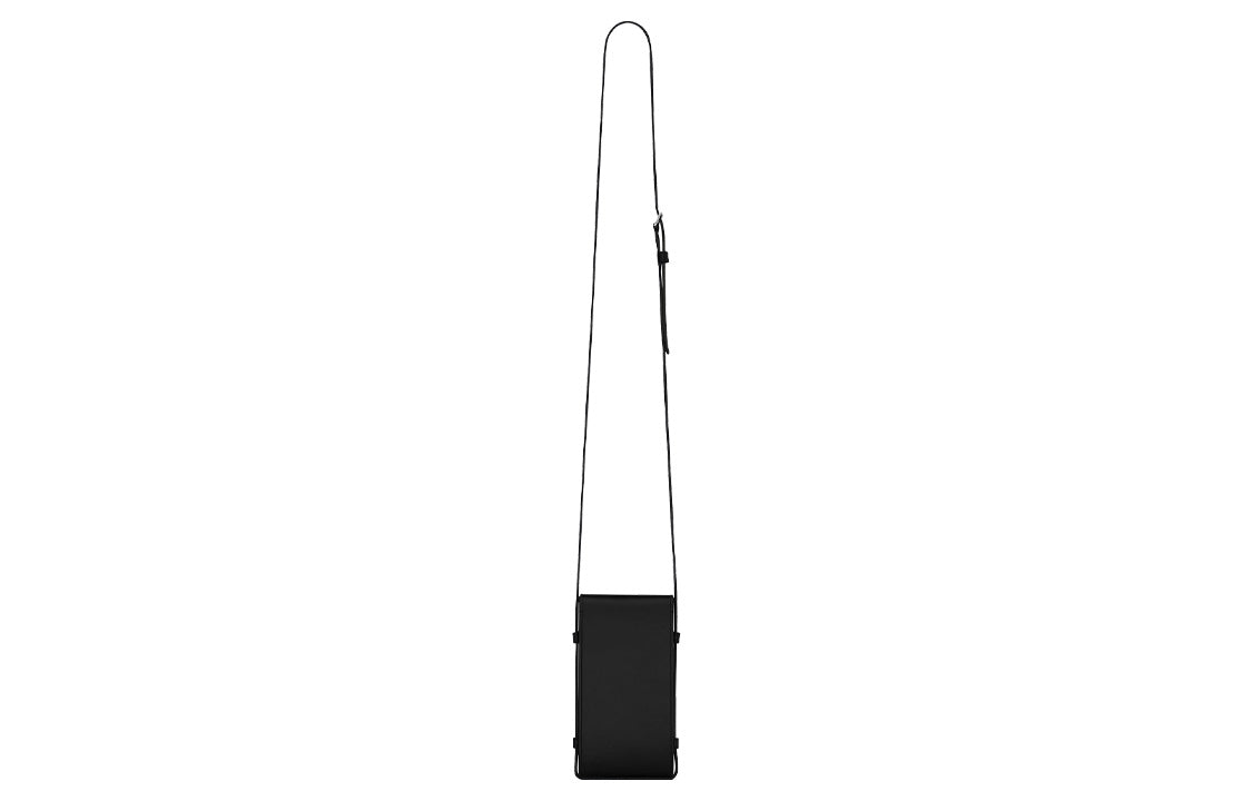 SAINT LAURENT Soft Calfskin Cell Phone Pouch Shoulder Bag Crossbody Bag Men's Black