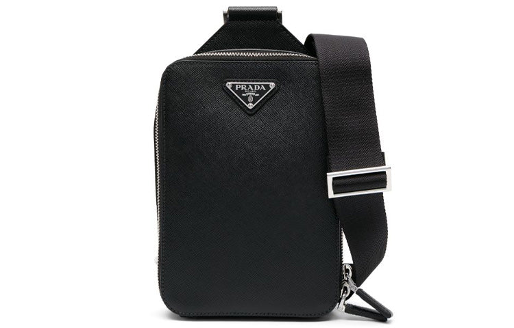 PRADA Calfskin Messenger Bag Sling Bag Regular Men's Black