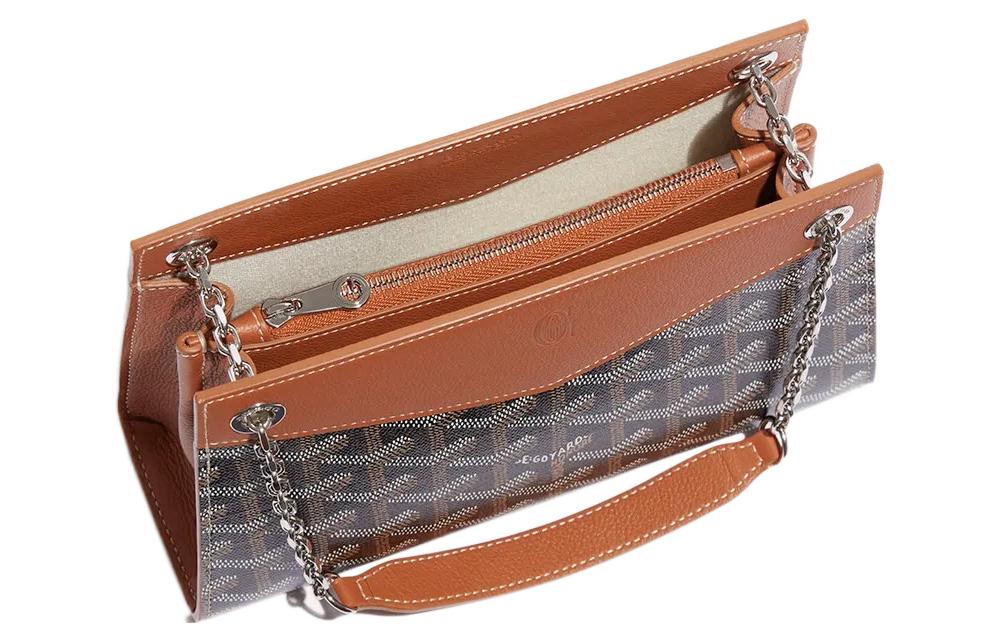 GOYARD Rouette Canvas With Leather Tote Chain Bag Shoulder Bag Women's Brown
