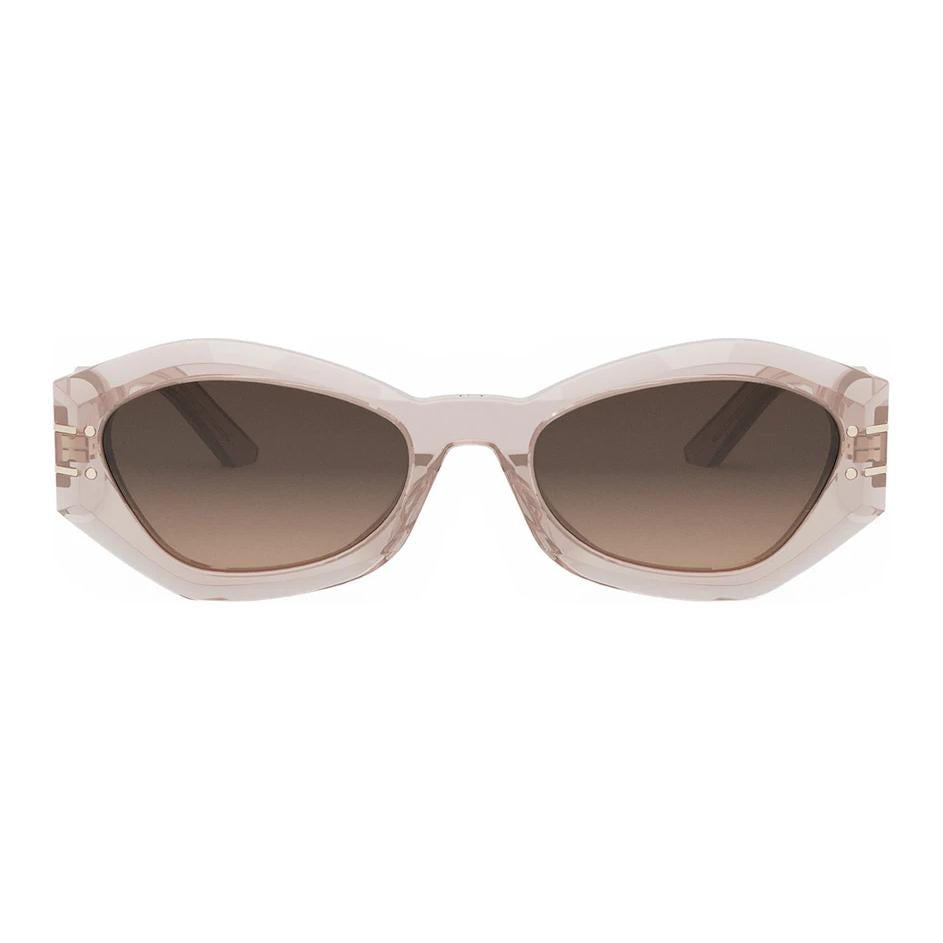 DIOR Acetate Metal Irregular Shape Sunglasses Unisex Pink