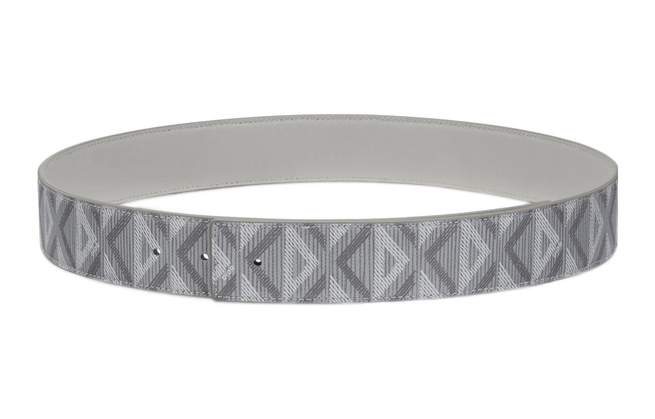DIOR CD Diamond Leather Belts Men Gray