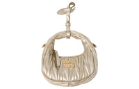 MIU MIU Wander Series Soft Sheep Leather Hobo Bag Shoulder Bag Crossbody Bag Extra Mini Women's Yellow Iron Ore