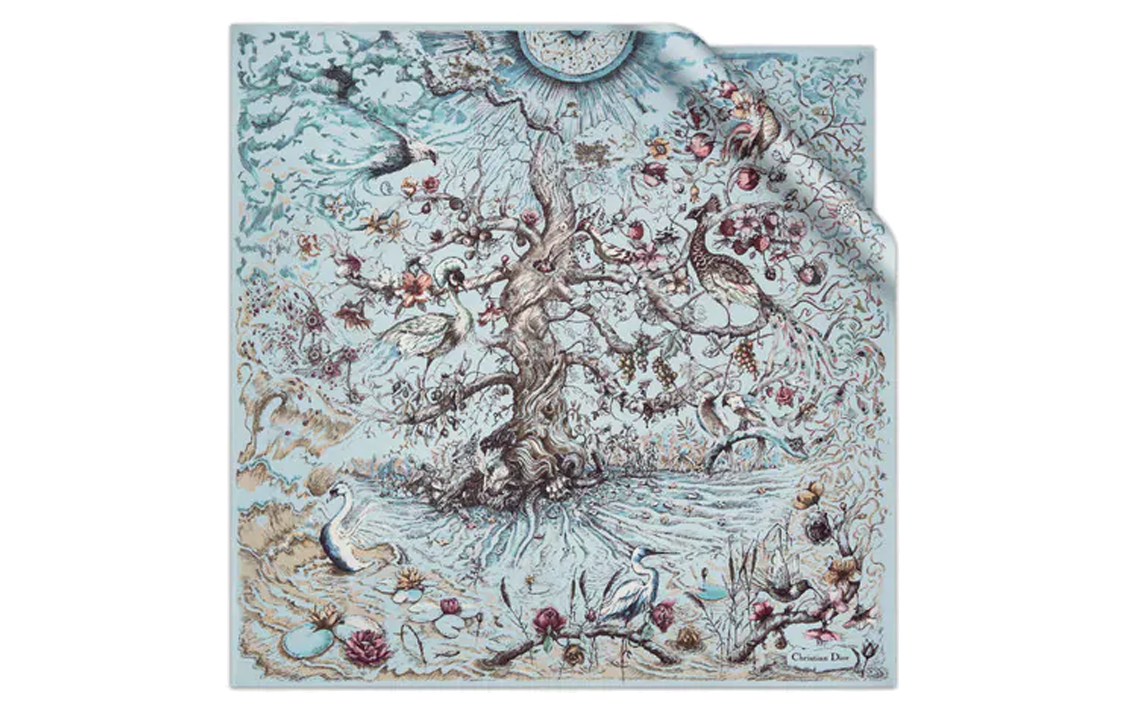 DIOR Silk Scarves Women's Blue