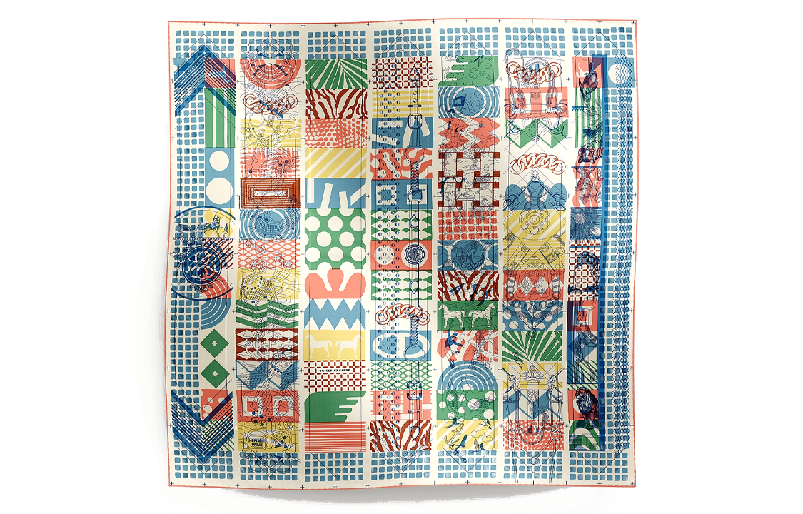 HERMES Silk Scarves Women's Blue