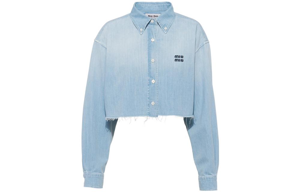 MIU MIU Crop Tops Women's Blue