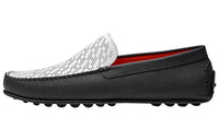 HERMES Loafers Men's Black White