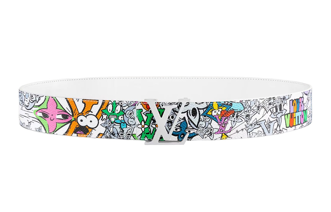 LOUIS VUITTON Leather Belts Unisex Multicolor Width 4cm