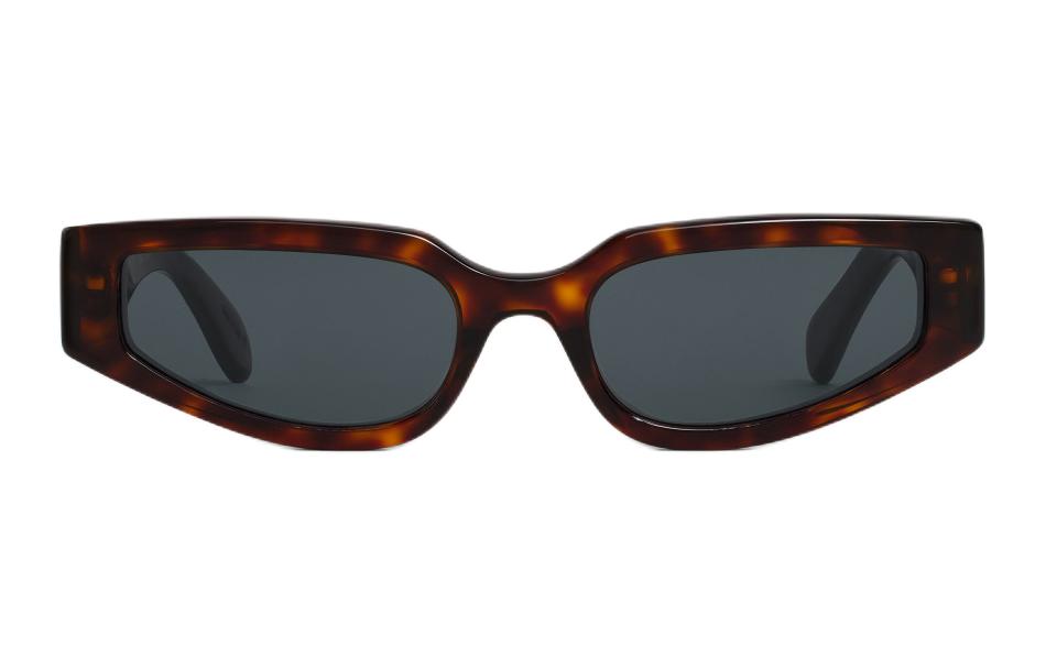 CELINE Irregular Shape Sunglasses Women's Tortoiseshell