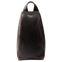 PRADA Leather Backpack Men's Dark Brown