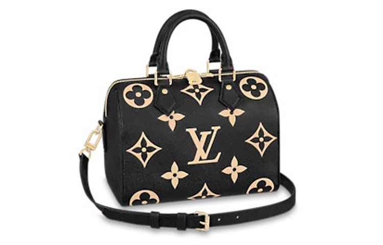 LOUIS VUITTON Speedy Bandouliere Monogram Empreinte Black/Beige