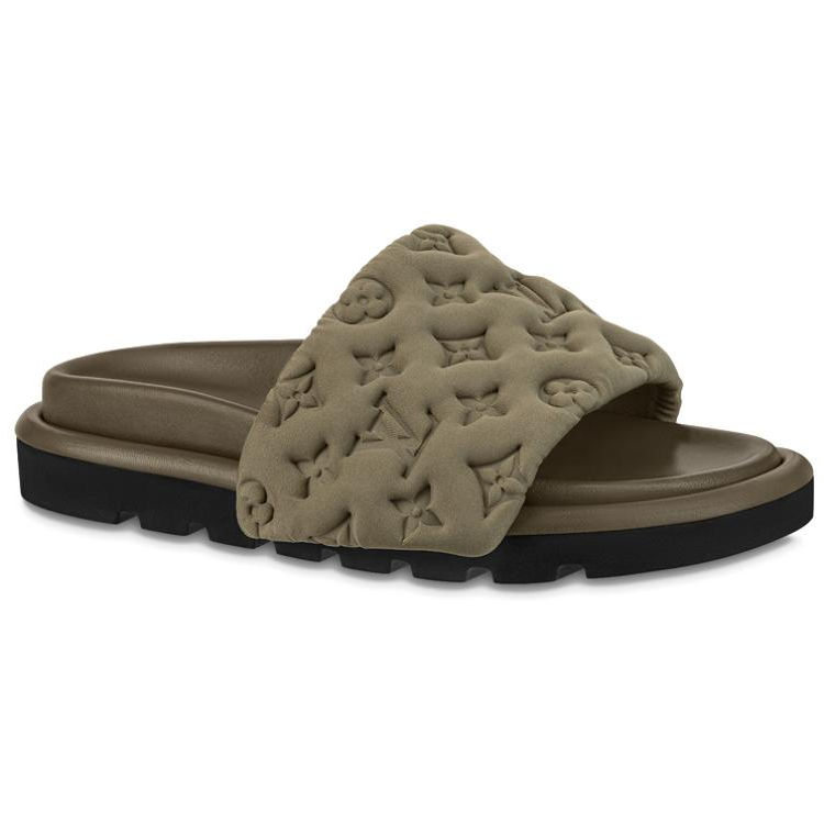 LOUIS VUITTON Slide Slippers Women's Khaki