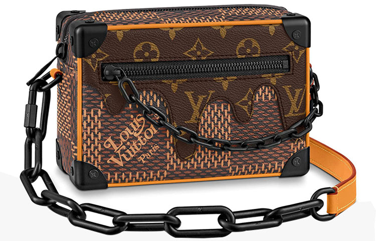 LOUIS VUITTON X Nigo Soft Trunk Damier Ebene Giant Mini Brown