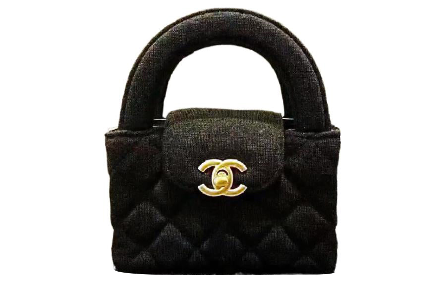 CHANEL Fabric Surface Handbag Extra Mini Women's Black