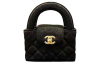 CHANEL Fabric Surface Handbag Extra Mini Women's Black