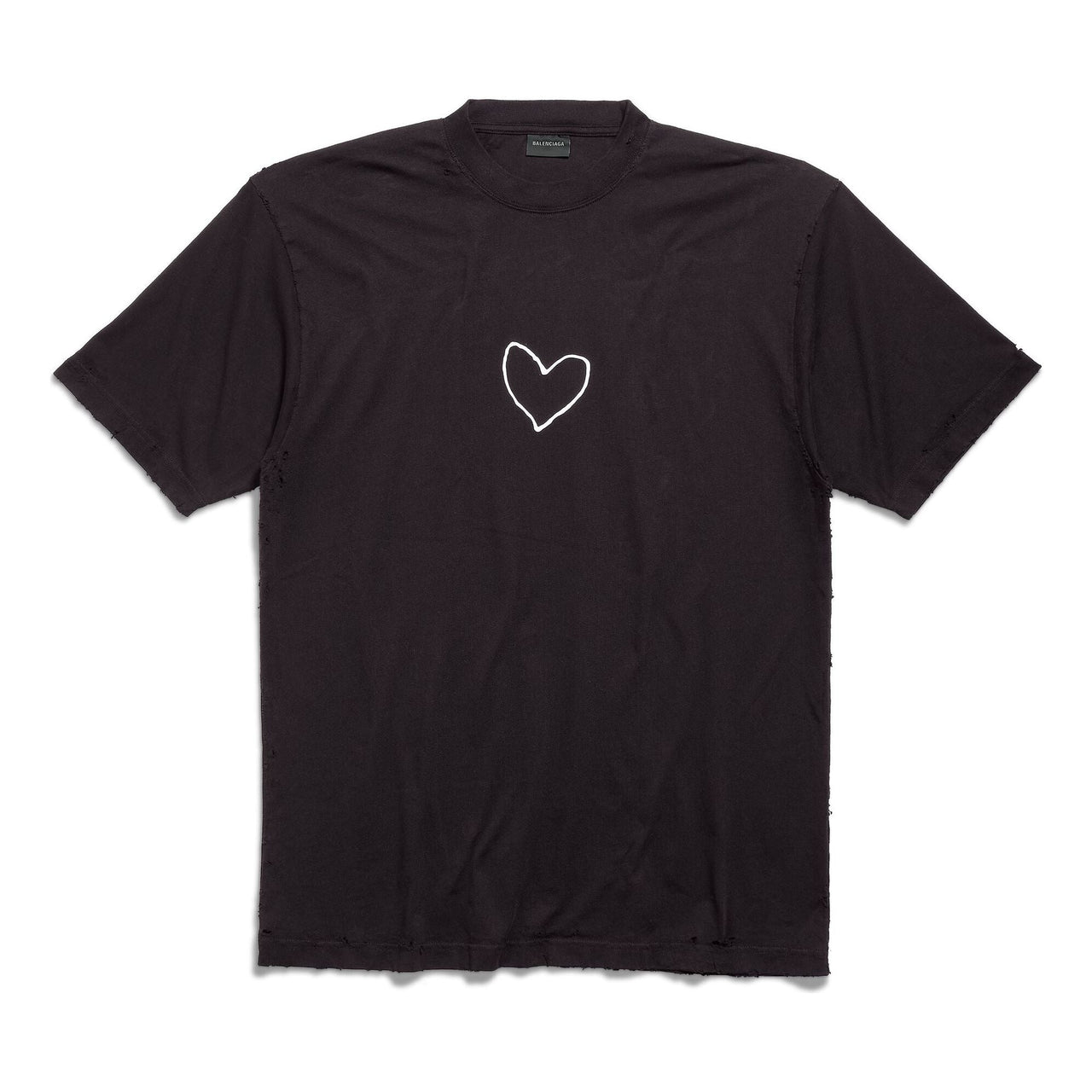 (WMNS) Balenciaga Lovey T-shirt Large Fit 'Black' 641675TQVV89034