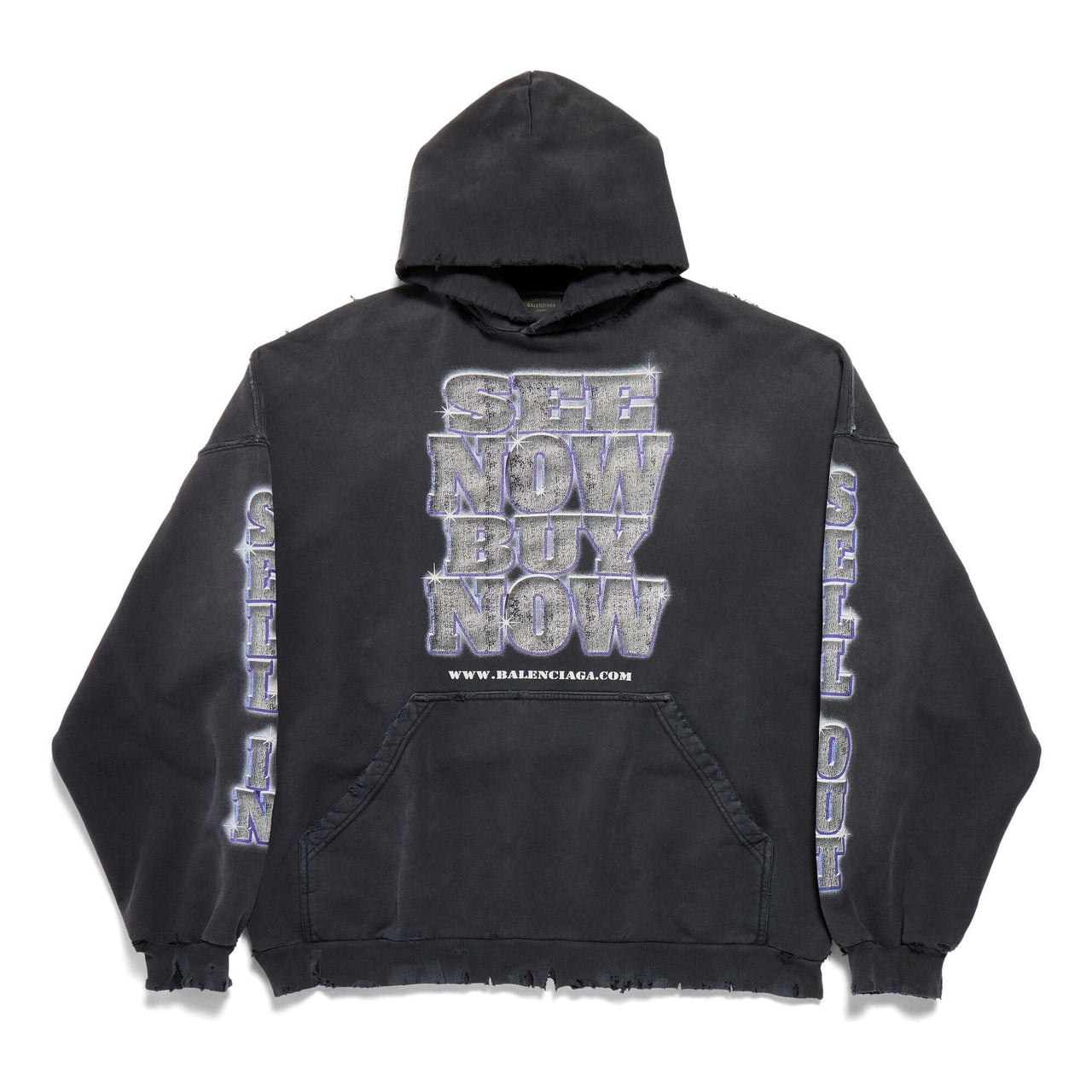 (WMNS) Balenciaga Snbn Hoodie 'Black' 739024TQVE71083