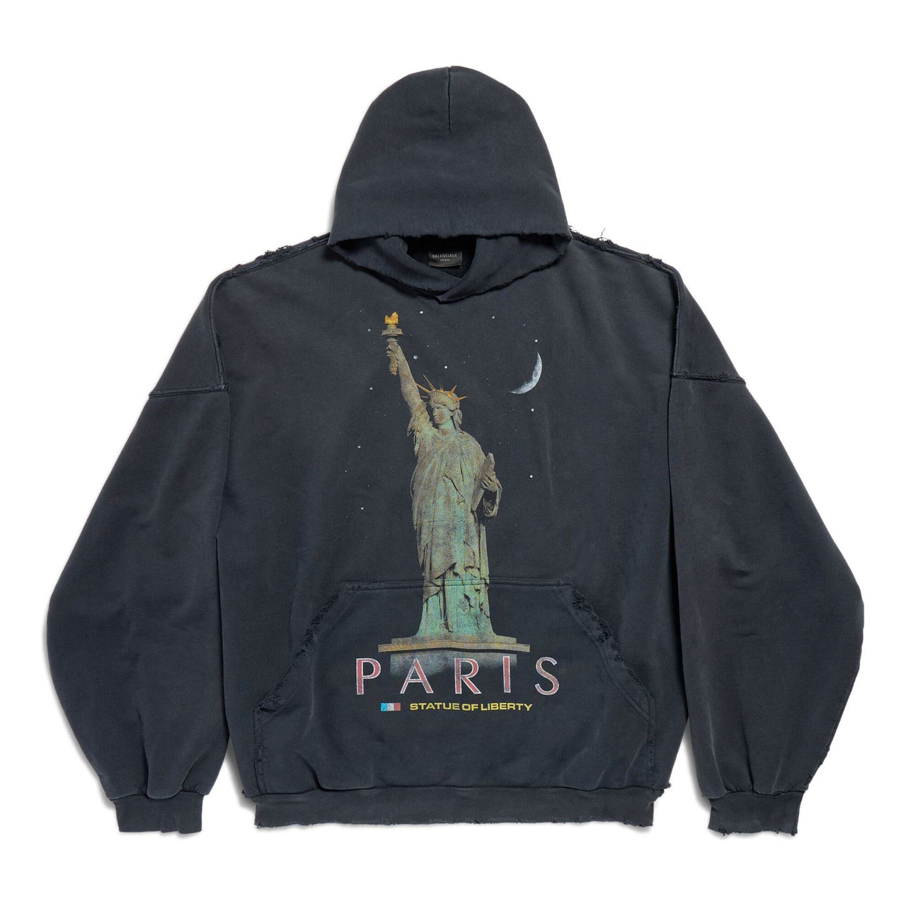 (WMNS) Balenciaga Paris Liberty Hoodie Oversized 'Black' 739024TQVS11083