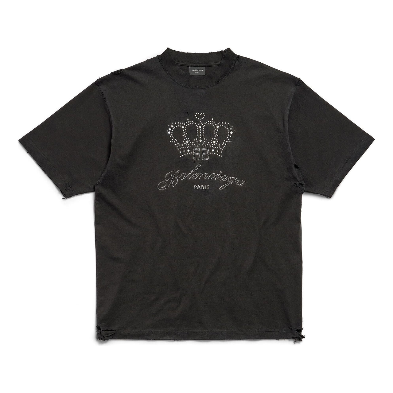 (WMNS) Balenciaga BB Motel T-shirt Medium Fit 'Black' 764235TQVK91083