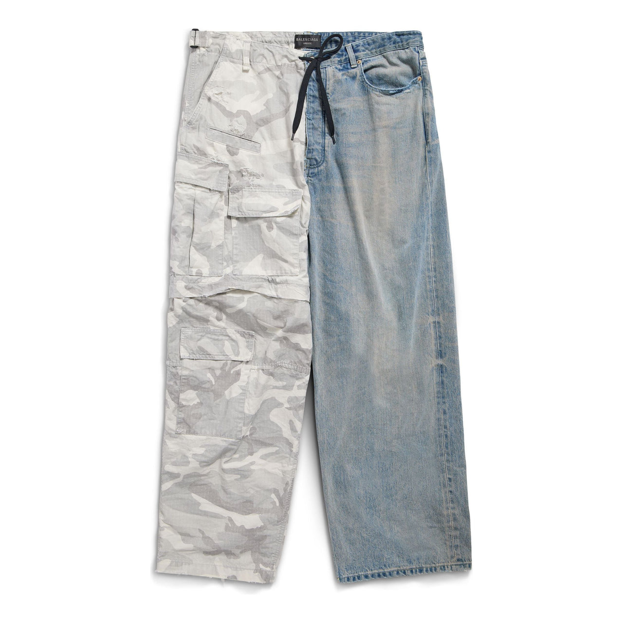 Balenciaga Grayscale Camo Hybrid Baggy Pants 'Light Blue' 786645TQW556379