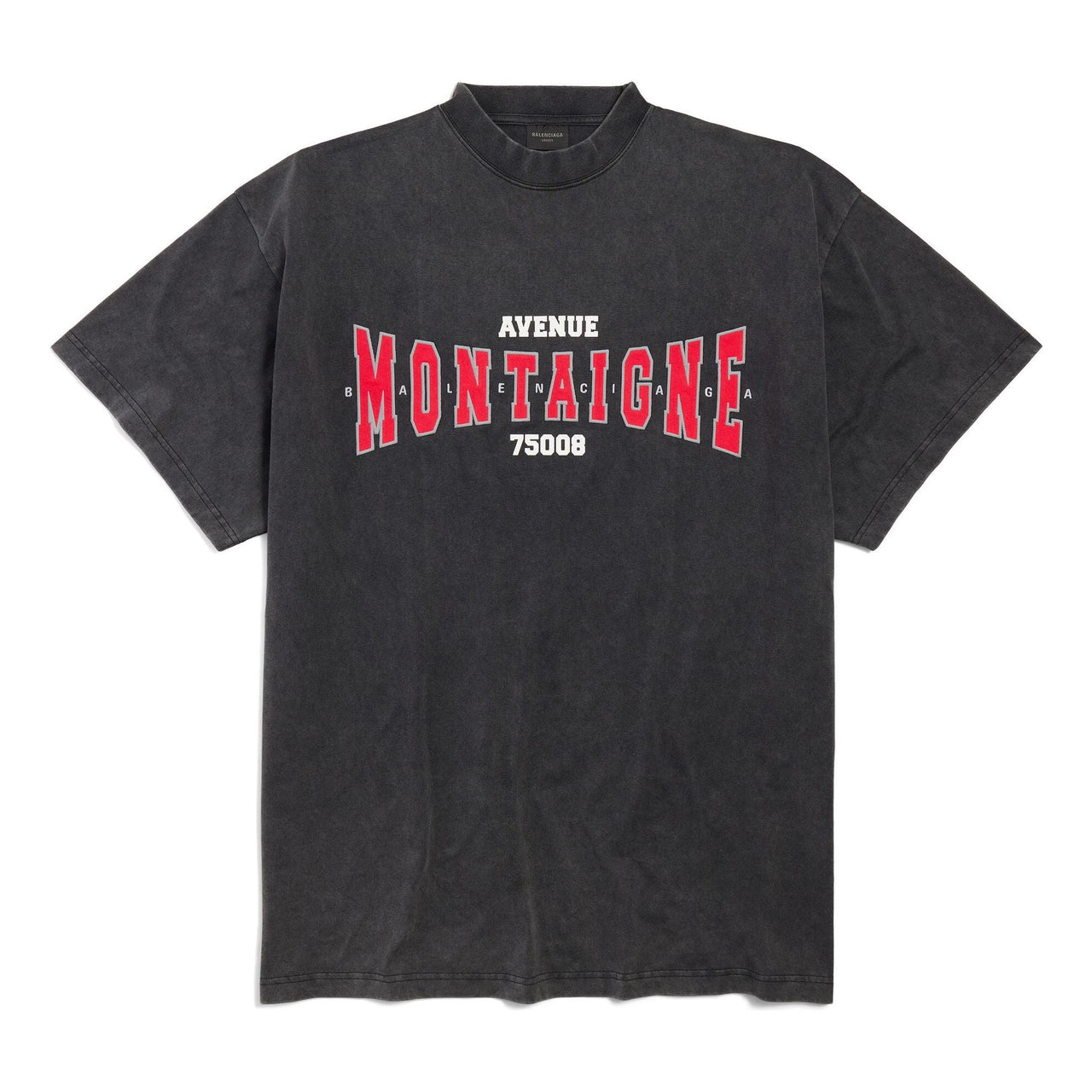 (WMNS) Balenciaga Montaigne T-shirt Oversized 'Black Faded' 787349TRVN31048