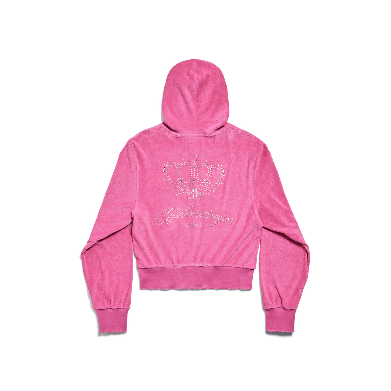 (WMNS) Balenciaga BB Motel Zip-up Hoodie Fitted 'Dark Pink' 791755TQVU85803