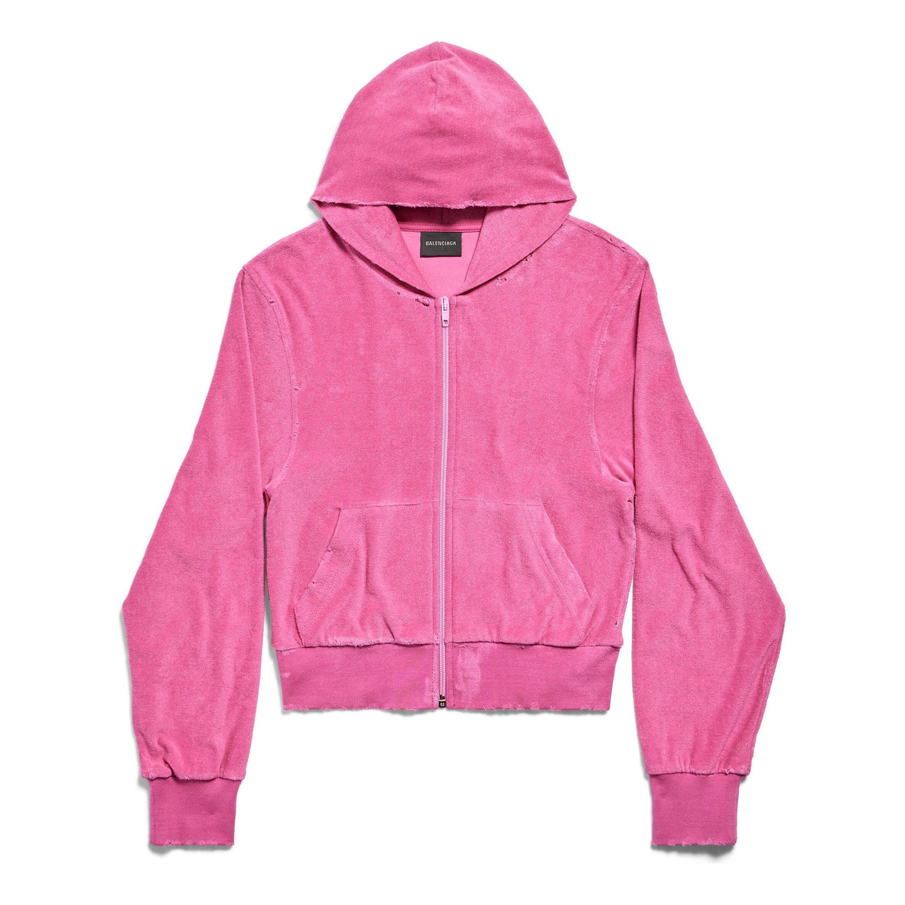 (WMNS) Balenciaga BB Motel Zip-up Hoodie Fitted 'Dark Pink' 791755TQVU85803